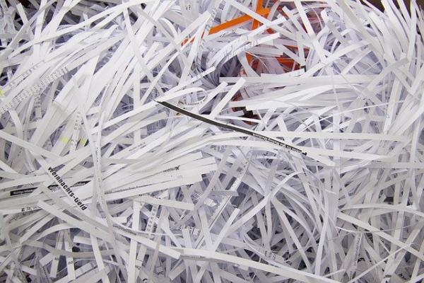 Close-up of shredded paper