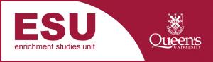 "ESU Enrichment Studies Unit banner with Queen's emblem on the right"