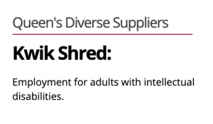 "Highlight on sustainable and diverse suppliers, Terracycle and Kwik-Shred - Employment for Adults with Intellectual Disabilities"