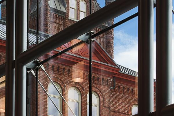 window looking out at building