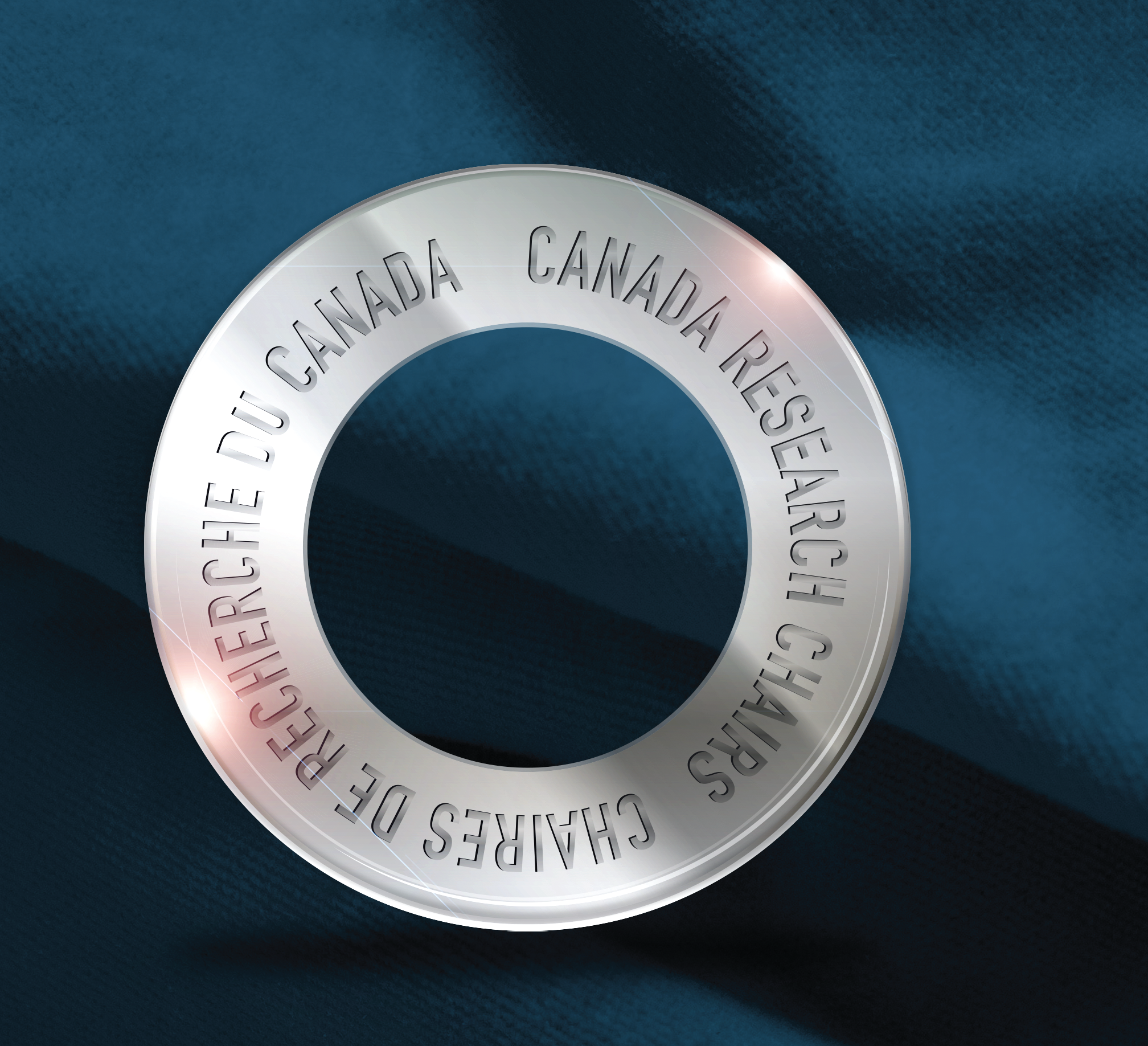 Logo for the Canada Research Chairs Program; an silver ring