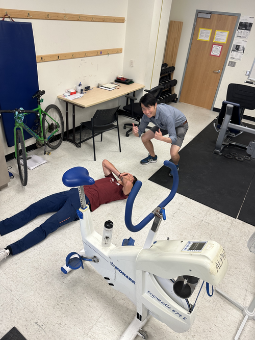 Andres and Cary after an exhaustive cycling test. October 2023