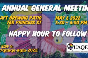 2022 AGM poster stating name, time, and place