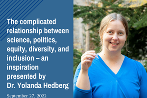 Poster for Sept 27 event featuring Yolanda Hedberg