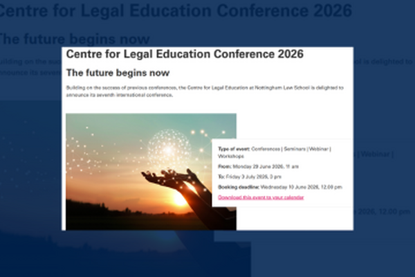 Poster for Nottingham Trent Centre for Legal Education conference