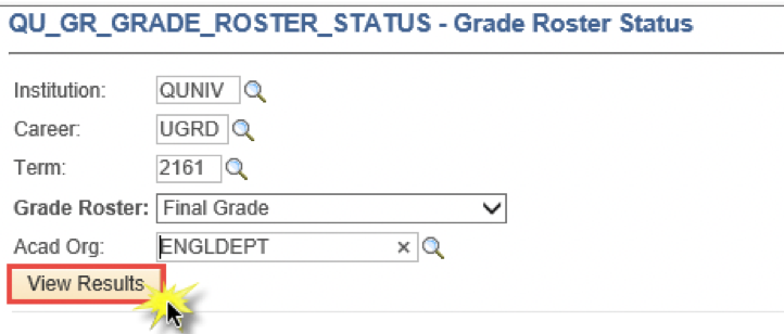 Run Grade Roster Status Report step 5