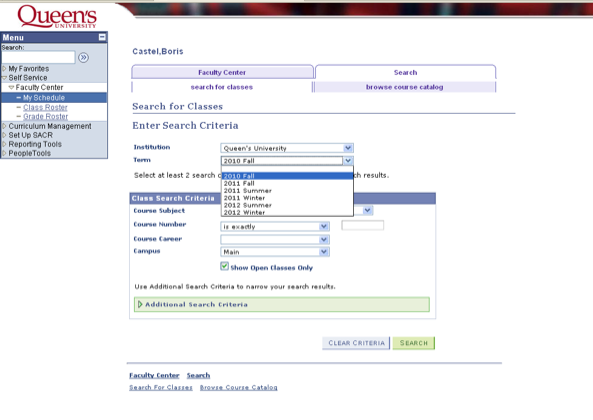terms in search function on peoplesoft