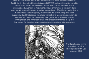 "Race Sciences and The Aryan Race in American Buddhism" poster for event