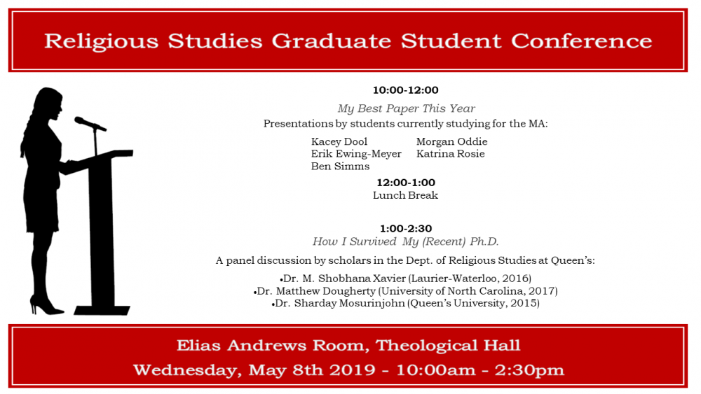 Religious Studies Graduate Student Conference Itinerary