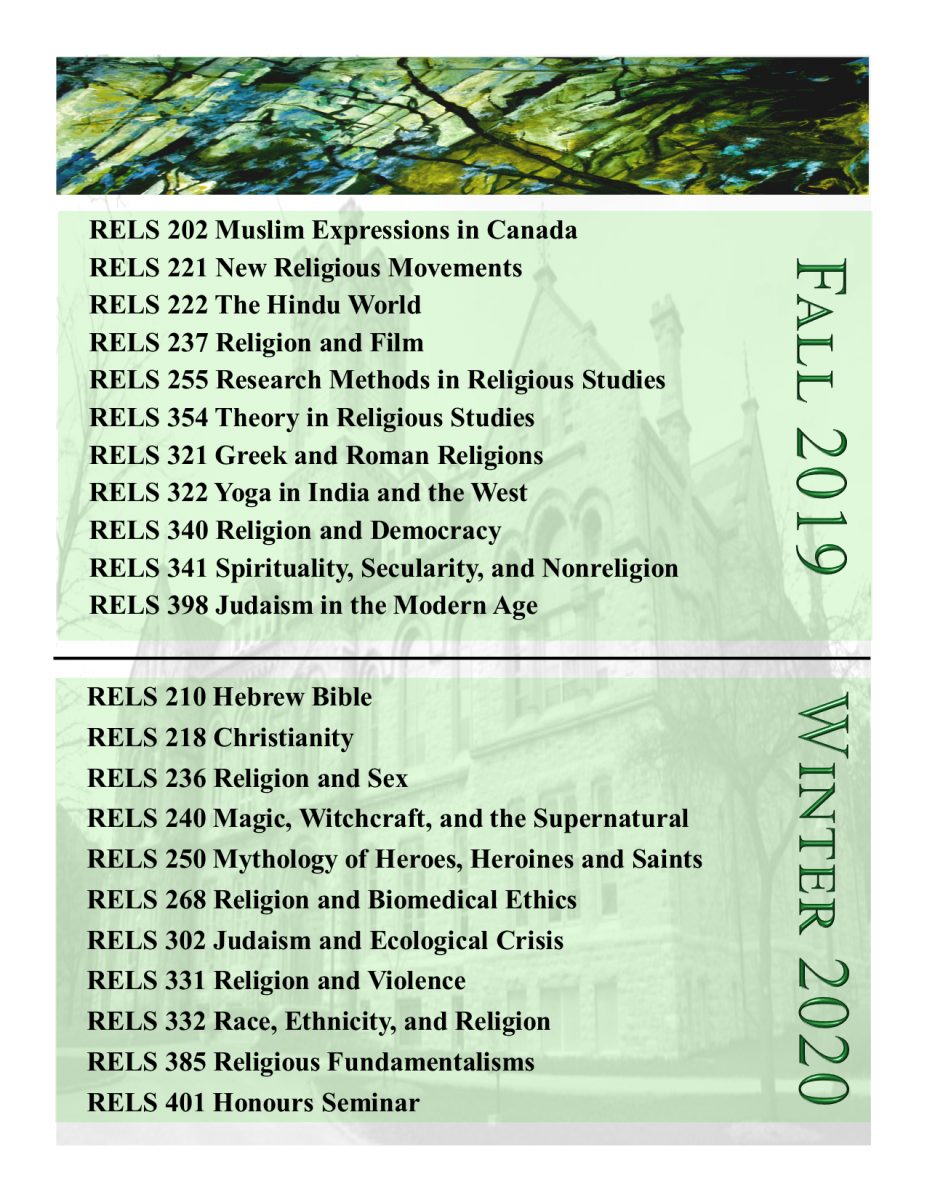 Religious Studies Courses 2019-2020