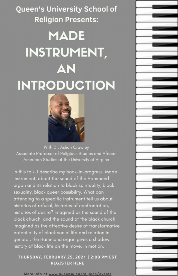 "Made Instrument, An Introduction" poster for Queen's event