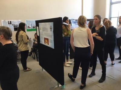 People walking around the open house