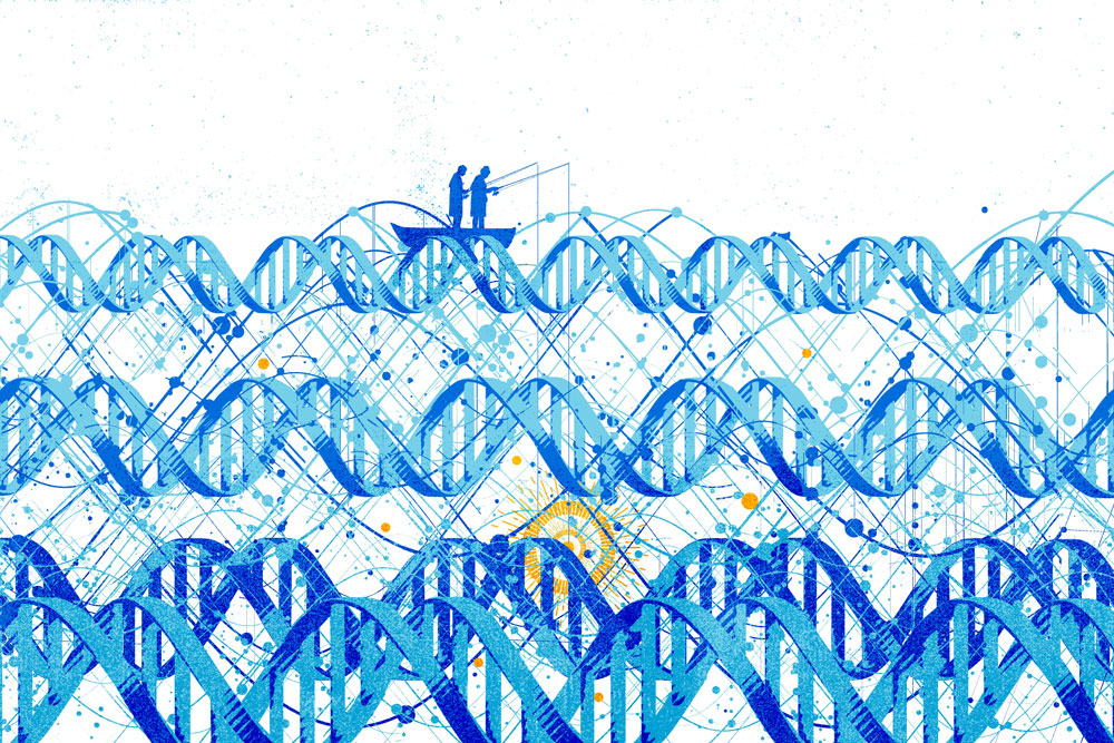 Fishing in DNA illustration