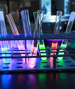 [test tubes with luminescent material]
