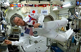 [Drew Feustel in space on board the ISS]