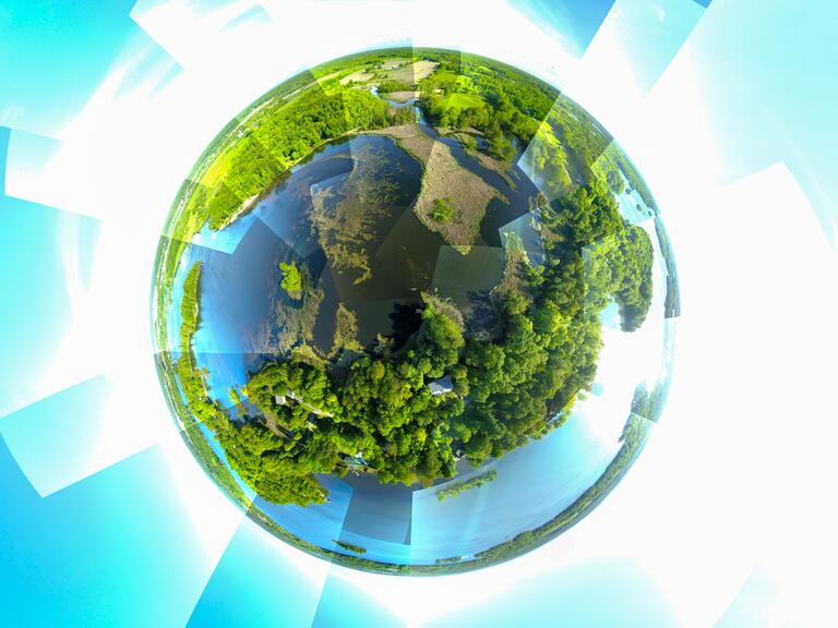 Drone panorama of the Rideau Canal System