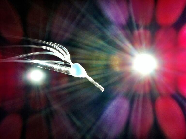 Light reflecting off of a glass tube 