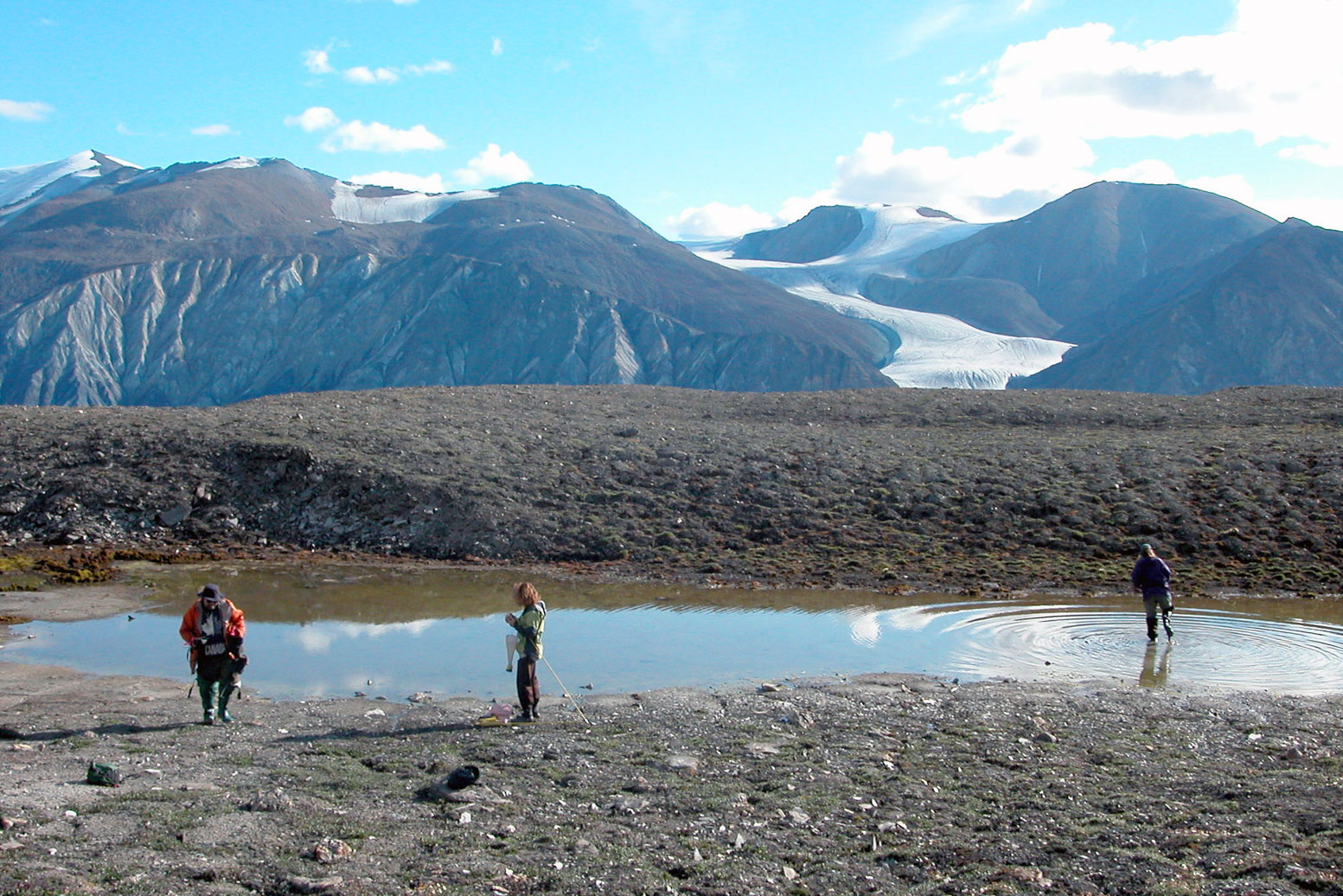 [exploring an Arctic lake]