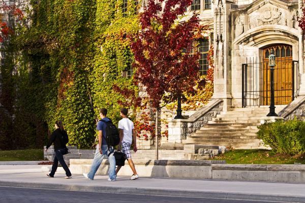 Students walking on Campus 