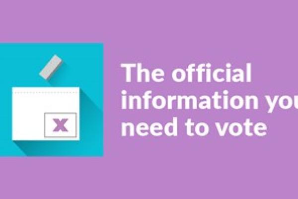 Graphic that reads "The Official Information you Need to Vote".