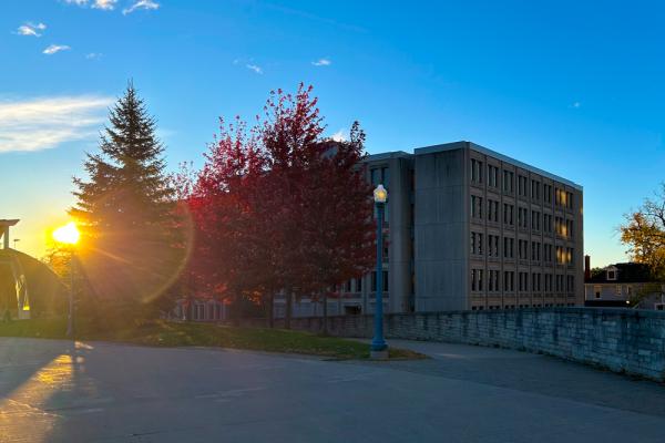 Victoria Hall near Tindall field in the early morning sun
