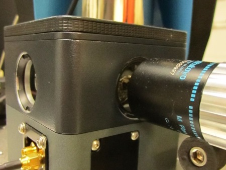 Sample in cryostat.\