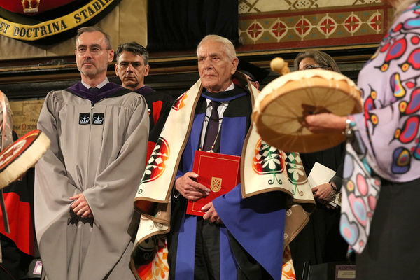 Dean of Law, Bill Flanagan, with Honorary Degree recipient Douglas Cardinal