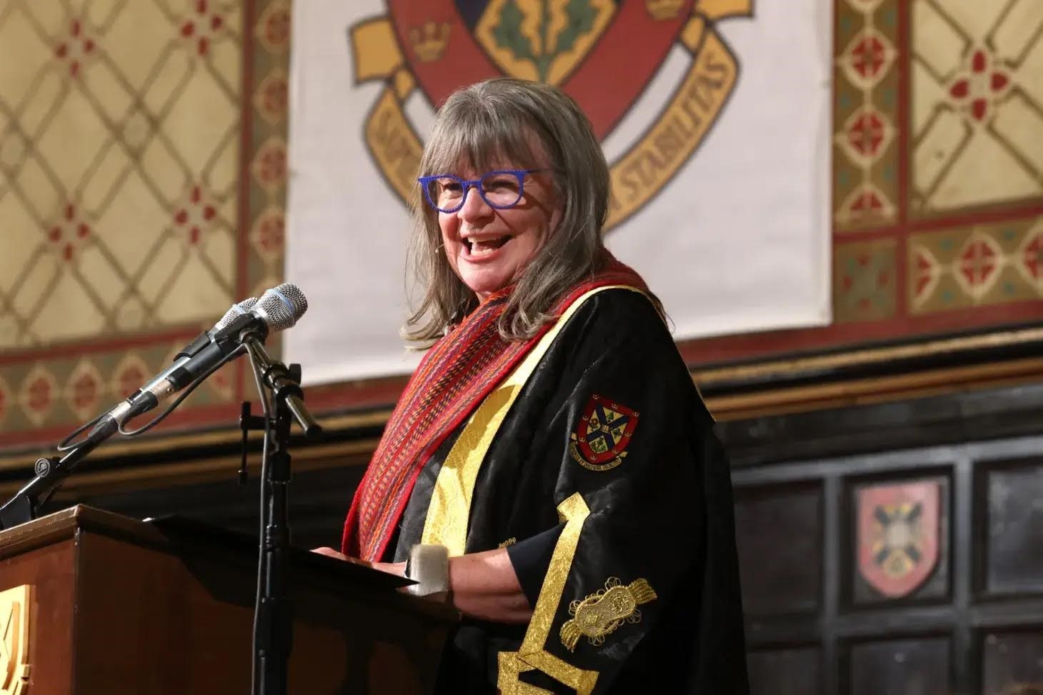 Photo of Chancellor Shelagh Rogers at a Queen's Convocation Ceremony
