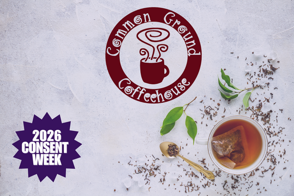 CoGro logo with cup of tea and sprinkled tea in corner