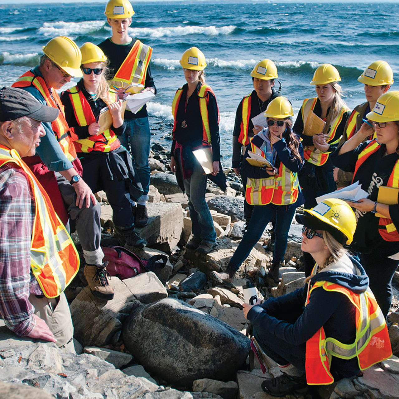 Group of Geology students by the lake