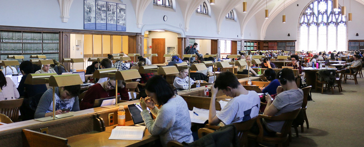 Students studying in Douglas Library