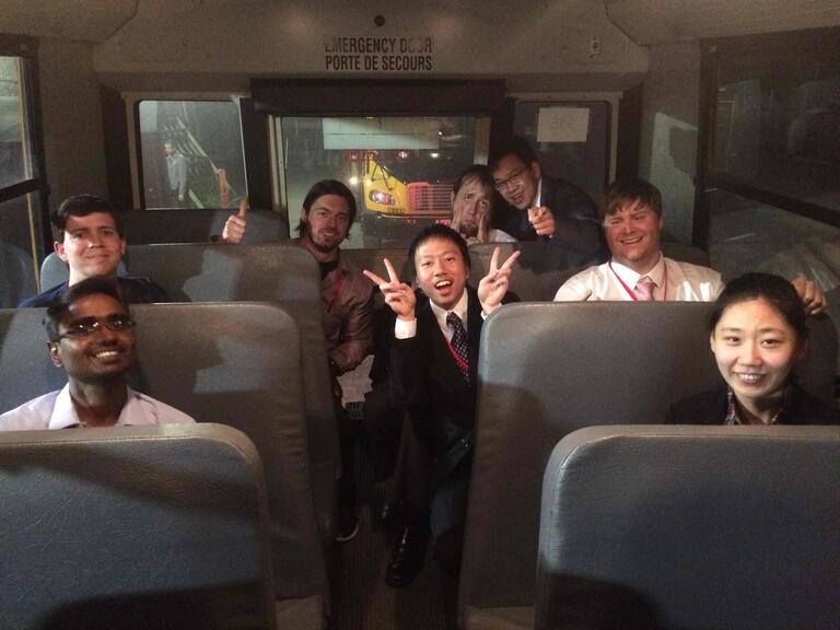 Beep beep bussing to a conference.