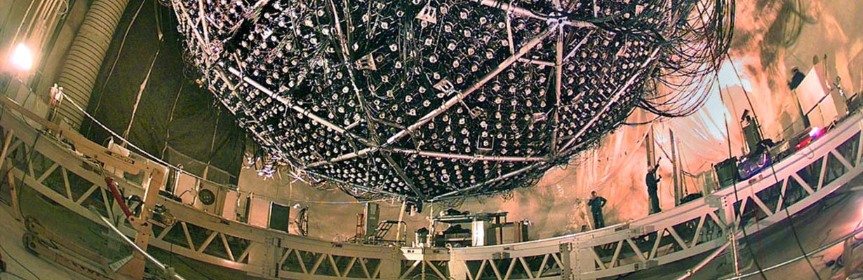 The original SNO Experiment under construction. The SNO+ Experiment uses much of the same infrastructure. The SNO experiment under construction.