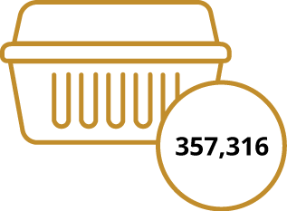 [Line drawing of a single-use container and the number 357,316]