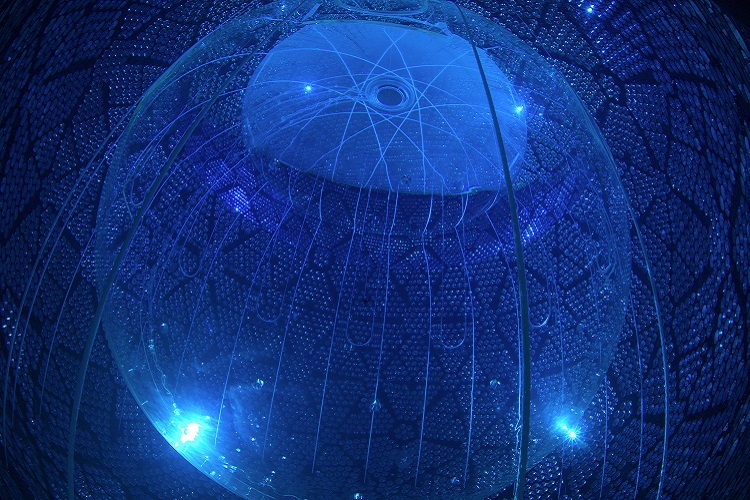 [Photo of the SNO+ neutrino detector at SNOLAB]