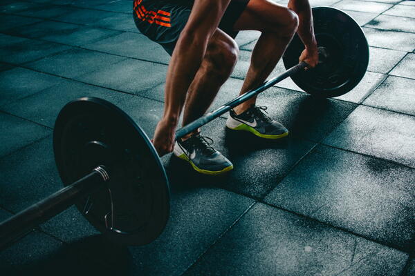 A person lifting weights.