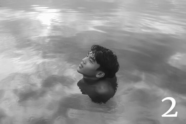 A person treading water