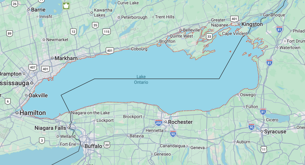 map of Lake Ontario