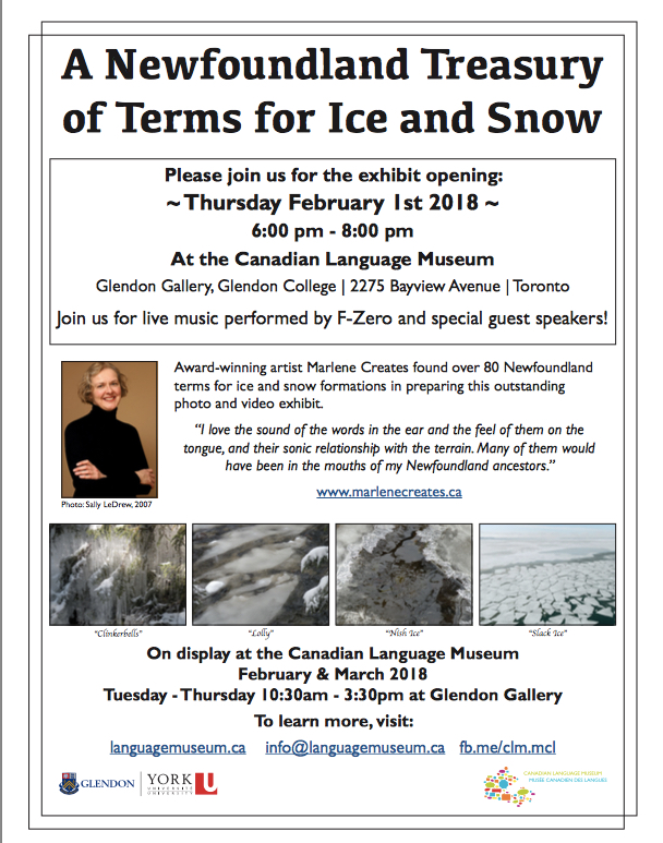 Poster of reception for Newfoundland Treasury of Terms for Ice and Snow