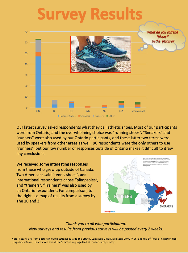 Poster of athletic shoe survey results