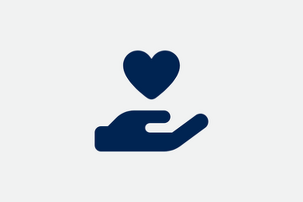 heart over hand icon