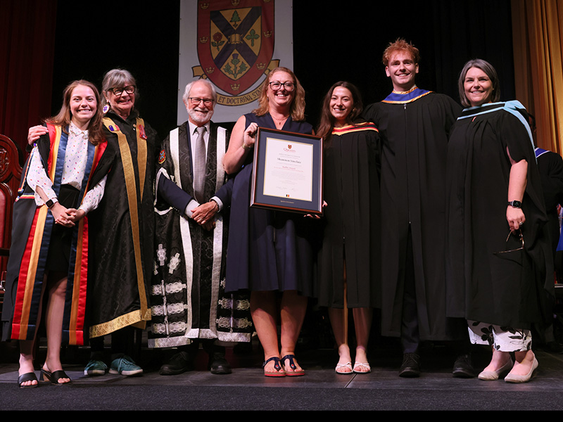 Shannon Sinclair receiving Baillie Award.