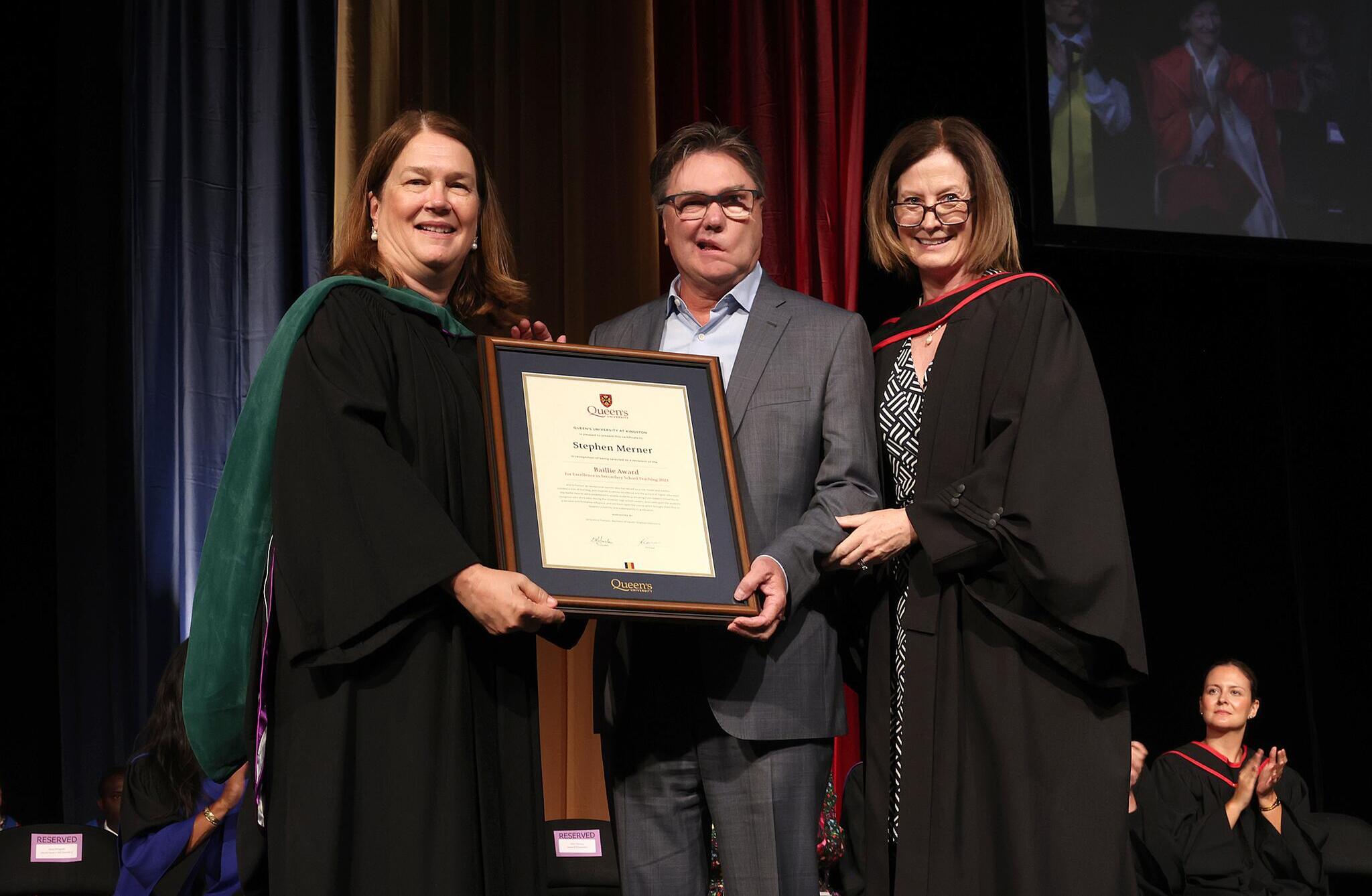 Stephen Merner recieving the Baillie Award