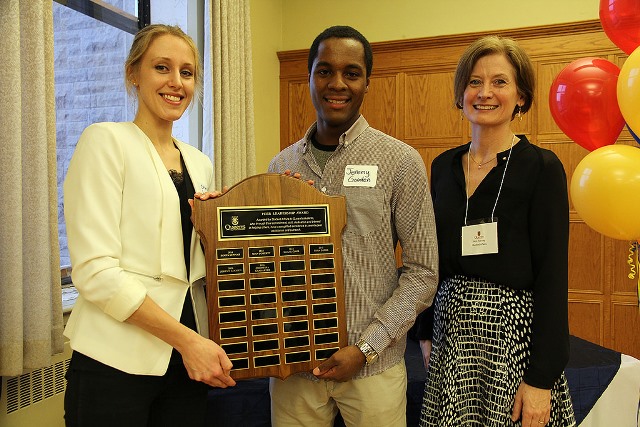 Christina Lamparter, Jeremy Gooden and Vice-Provost and Dean of Student Affairs, Ann Tierney