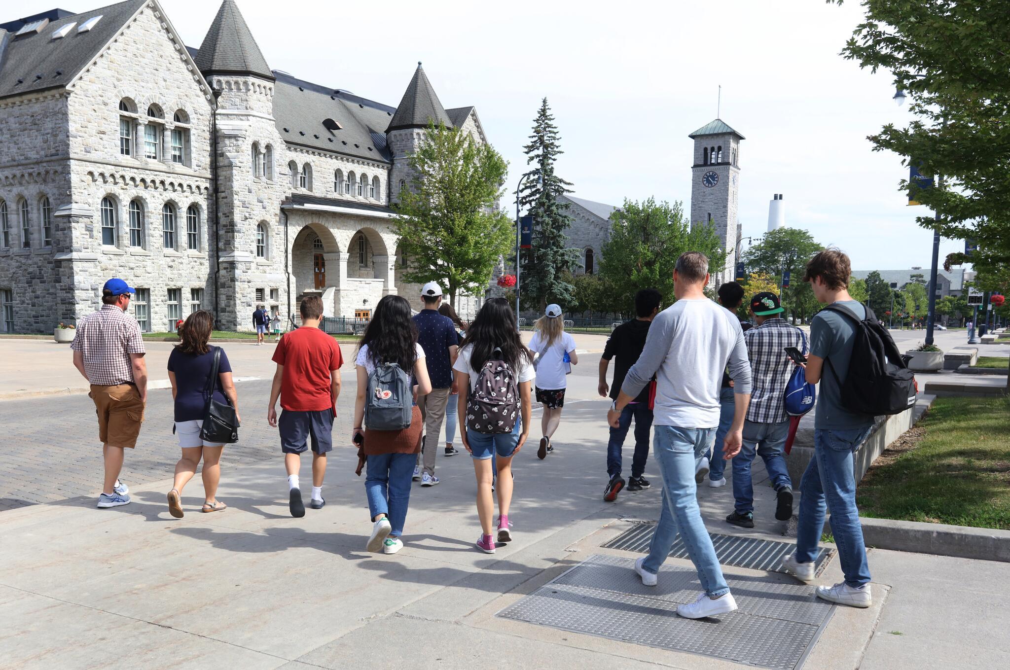 attendees on tour of campus