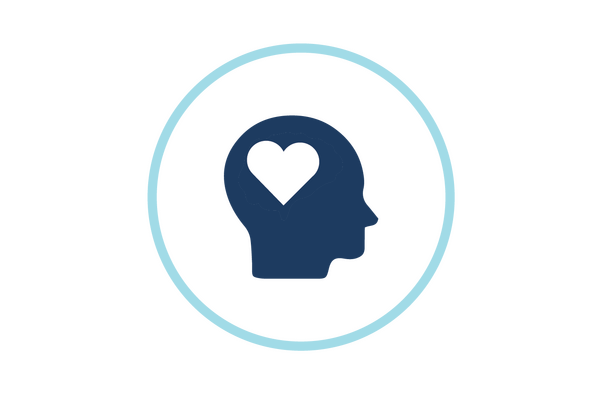 silhouette picture of head with heart inside