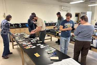 Students organizing seeds
