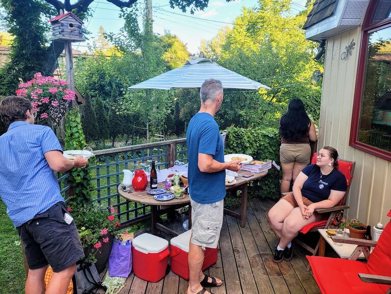 Potluck July 2022 - Dominic, Kira, and Charlotte