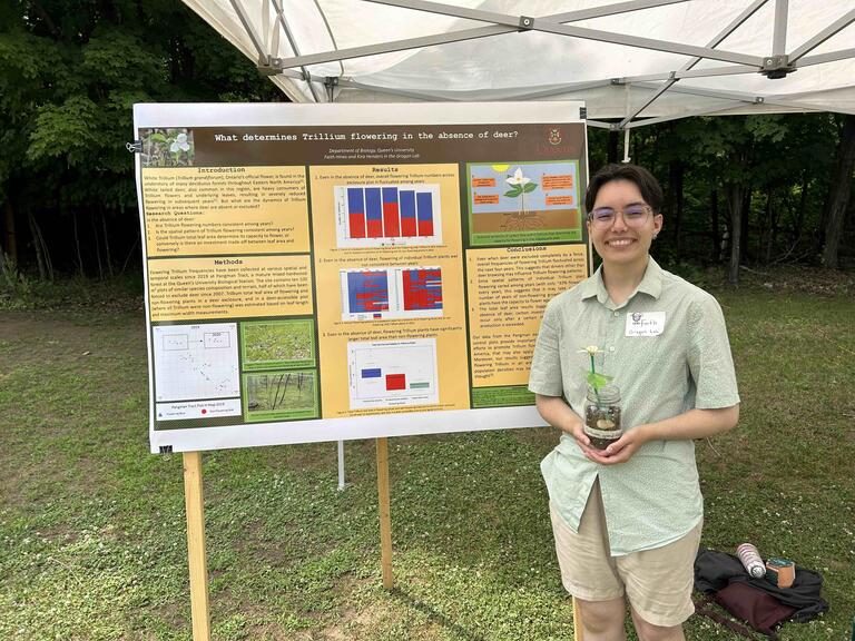 Faith Hines at her QUBS Trillium poster