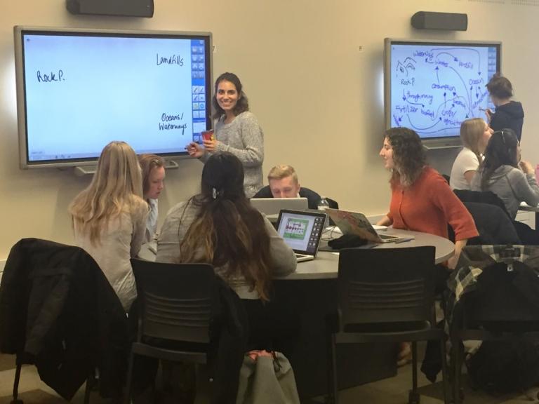 Student group work in Ellis Hall